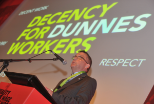 Gerry Light launching the Decency for Dunnes Workers Campaign